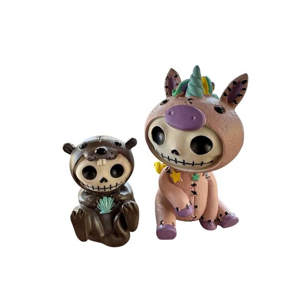 Furrybones Unicorn & Sea Otter Figurines by Summit Collection - Picture 1 of 14